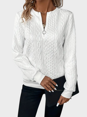 Amalie – Zopfstrick-Strickjacke für Damen mit Reißverschluss – Ansicht 4
