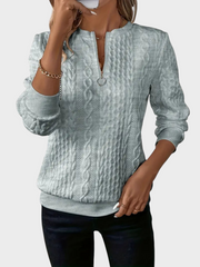 Amalie – Zopfstrick-Strickjacke für Damen mit Reißverschluss – Ansicht 2