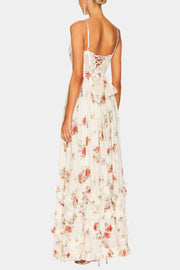 Luna – Maxikleid für Damen mit Korsett und Blumenmuster – Ansicht 3