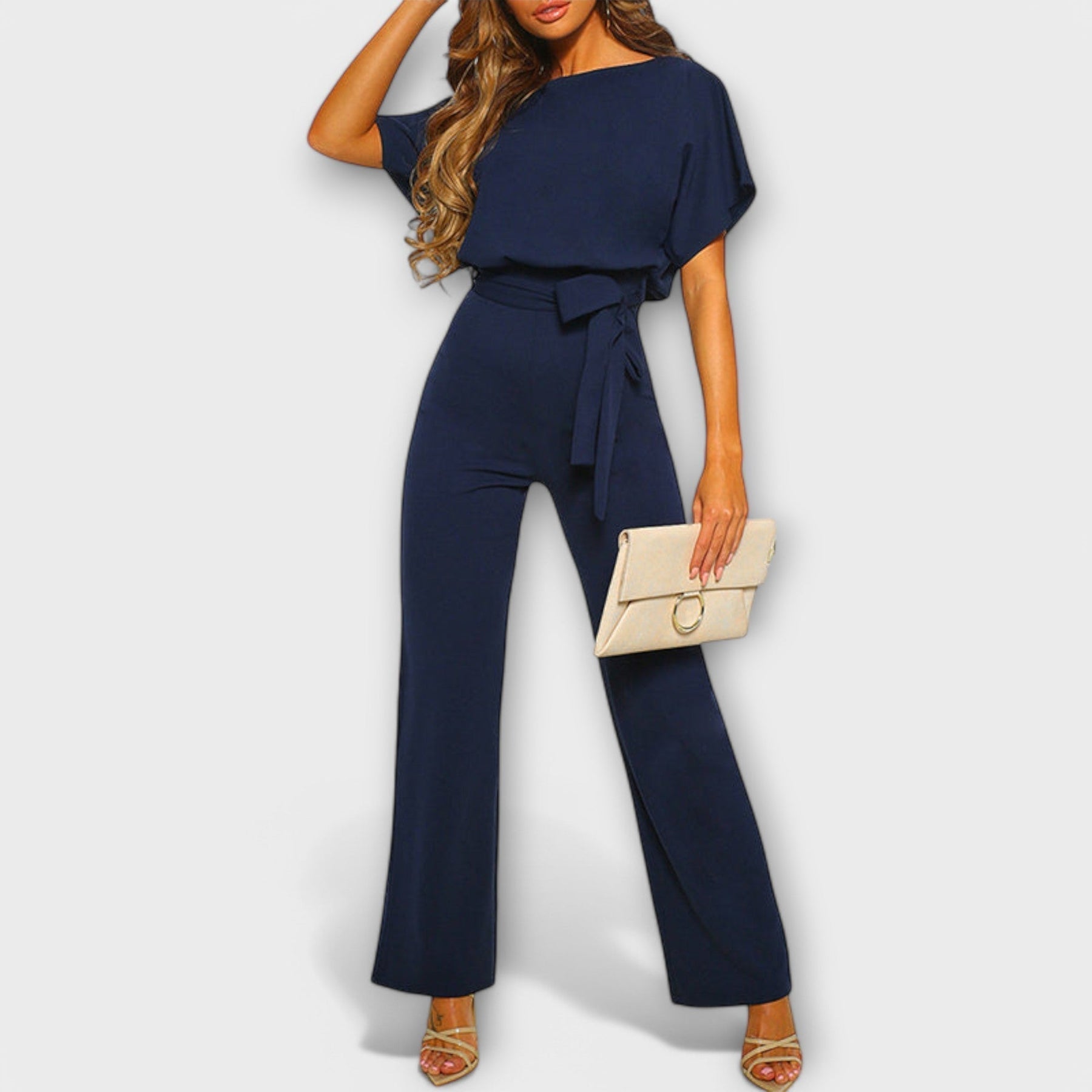 Eleganter Damen-Jumpsuit in tiefem Blau – Ansicht 6