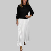 Claudia – Damen-Maxikleid mit Pullover und Plisseerock – Ansicht 10