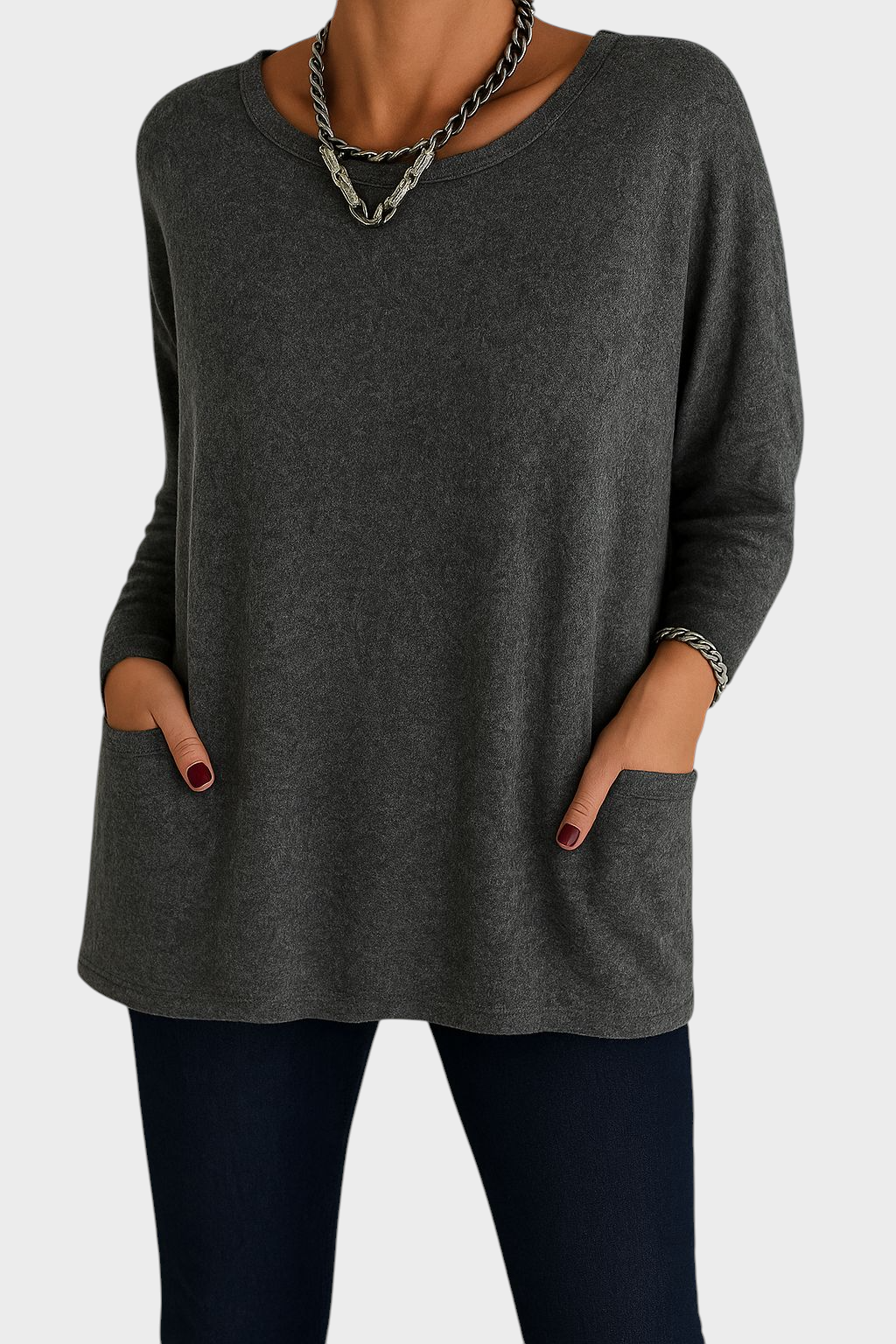 Clohe – Lange Oversize-Bluse für Damen mit Taschen