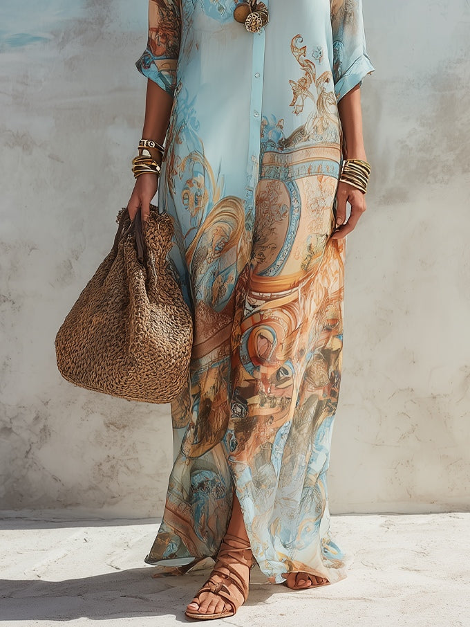 Lorna | Mediterranes Hemdblusenkleid