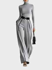Karyssa – Damen-Set mit Rundhalspullover und weiter Hose – Ansicht 5