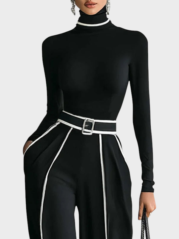 Karyssa – Damen-Set mit Rundhalspullover und weiter Hose – Ansicht 4