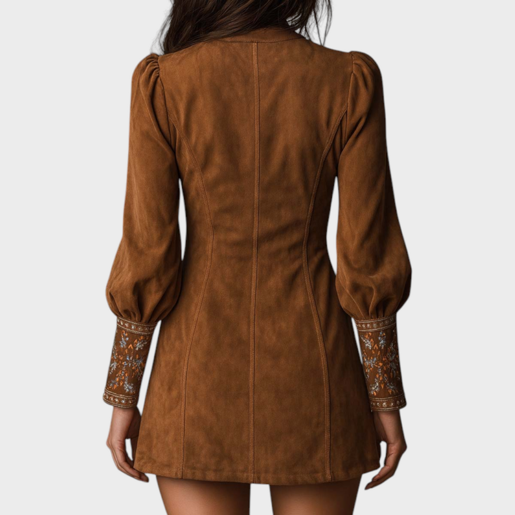 Khloé | Retro-Wildleder-Minikleid