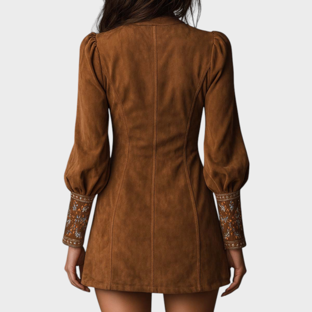 Khloé | Retro-Wildleder-Minikleid