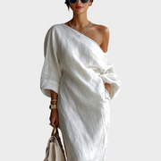 Amber – Weißes One-Shoulder-Maxikleid