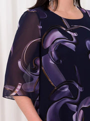 Shriley – Chiffonkleid für Damen mit kunstvollem Swirl-Muster – Ansicht 4