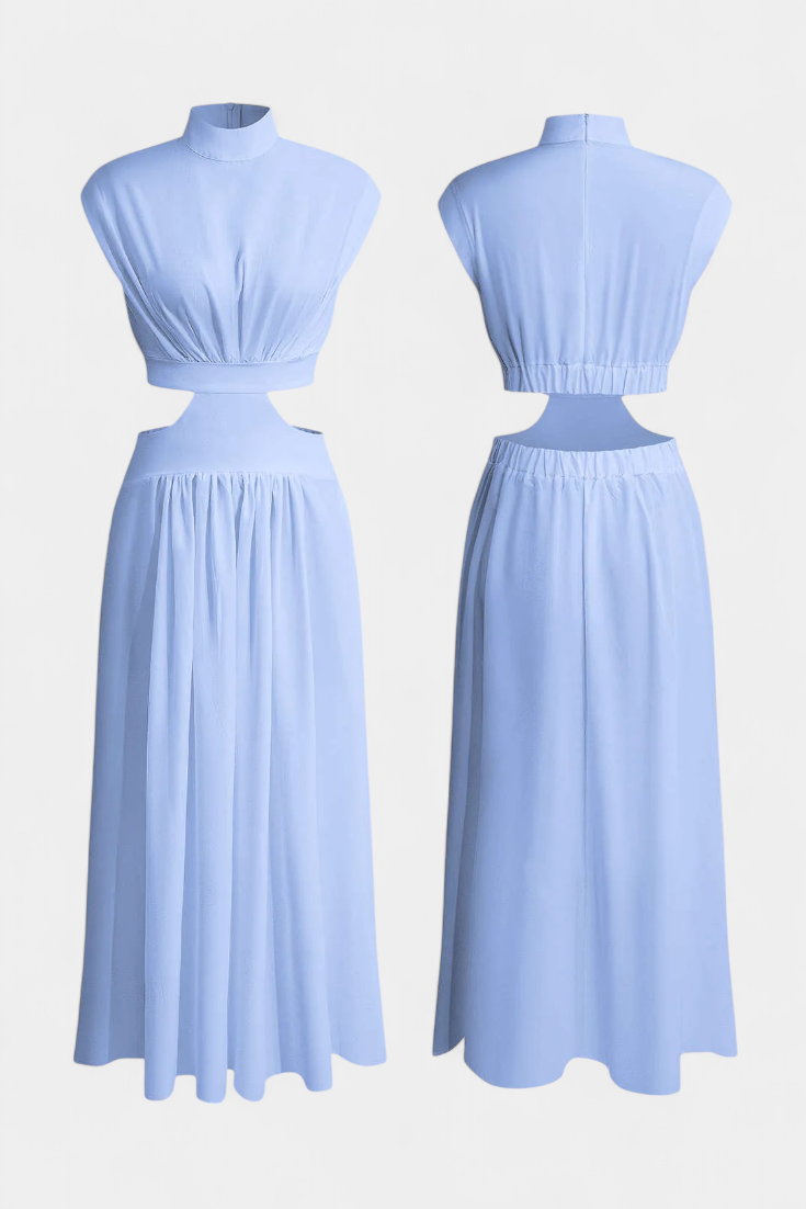 Jocelyn – Kleid-Set für Damen mit hohem Ausschnitt und Seitenschlitz – Ansicht 15