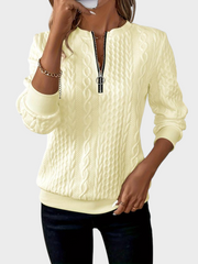 Amalie – Zopfstrick-Strickjacke für Damen mit Reißverschluss – Ansicht 10