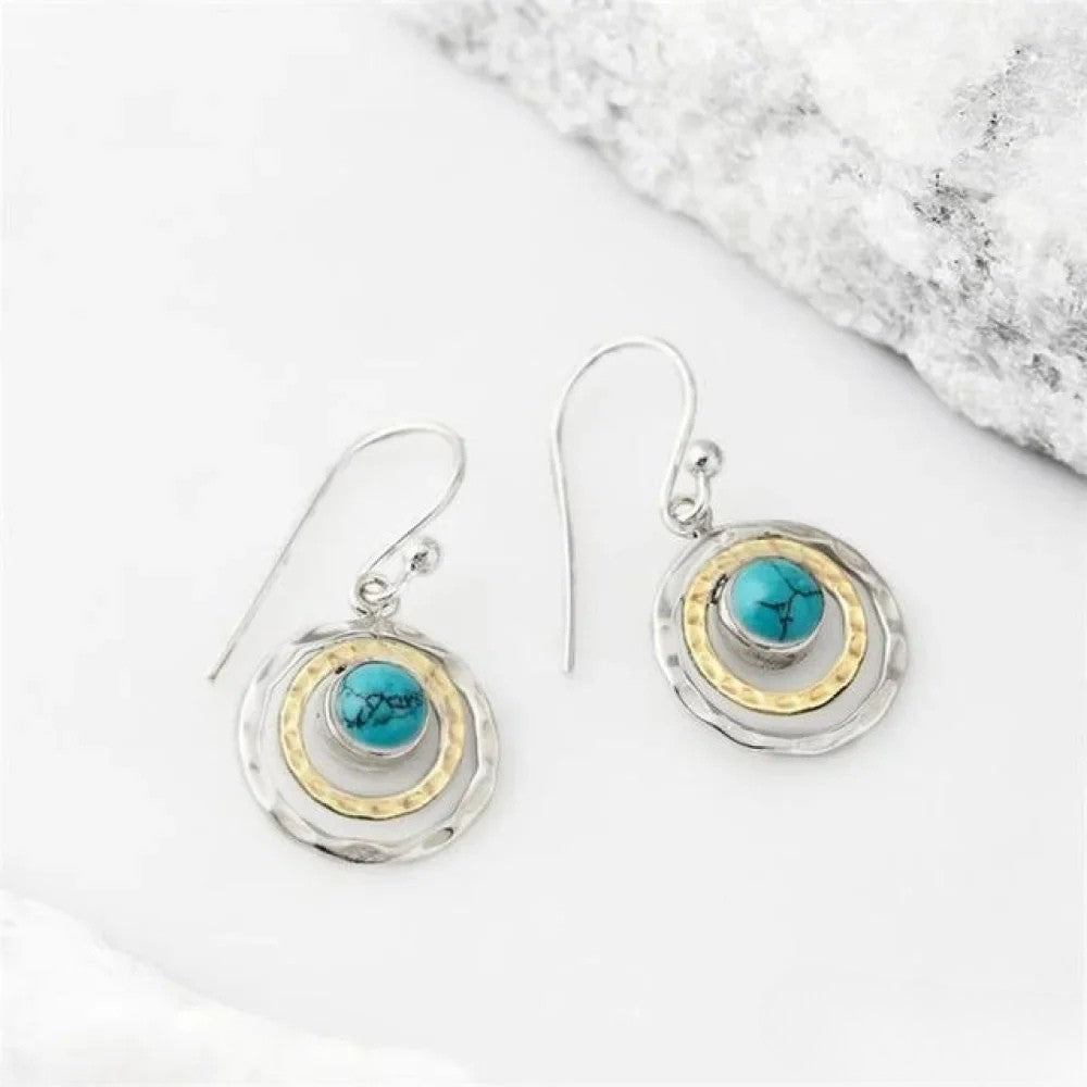 Boho Saturno Ohrringe mit Türkisstein