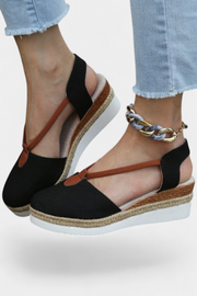 Damen-Sandalen Eunate mit Jute-Effekt und geschlossener Spitze – Ansicht 2
