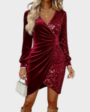 Seraphine – Midikleid mit V-Ausschnitt und Glitzer – Ansicht 2