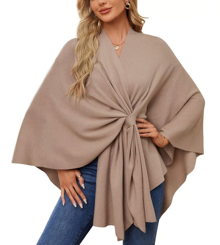 Maegan – Eleganter Poncho-Schal für Damen mit offenem Vorderteil