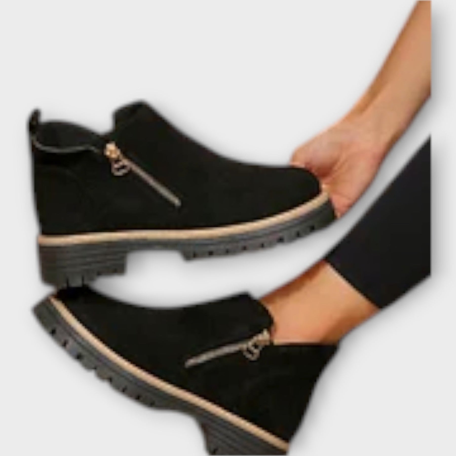 Elegante orthopädische Stiefeletten für Damen in einfarbigem Design – Ansicht 17