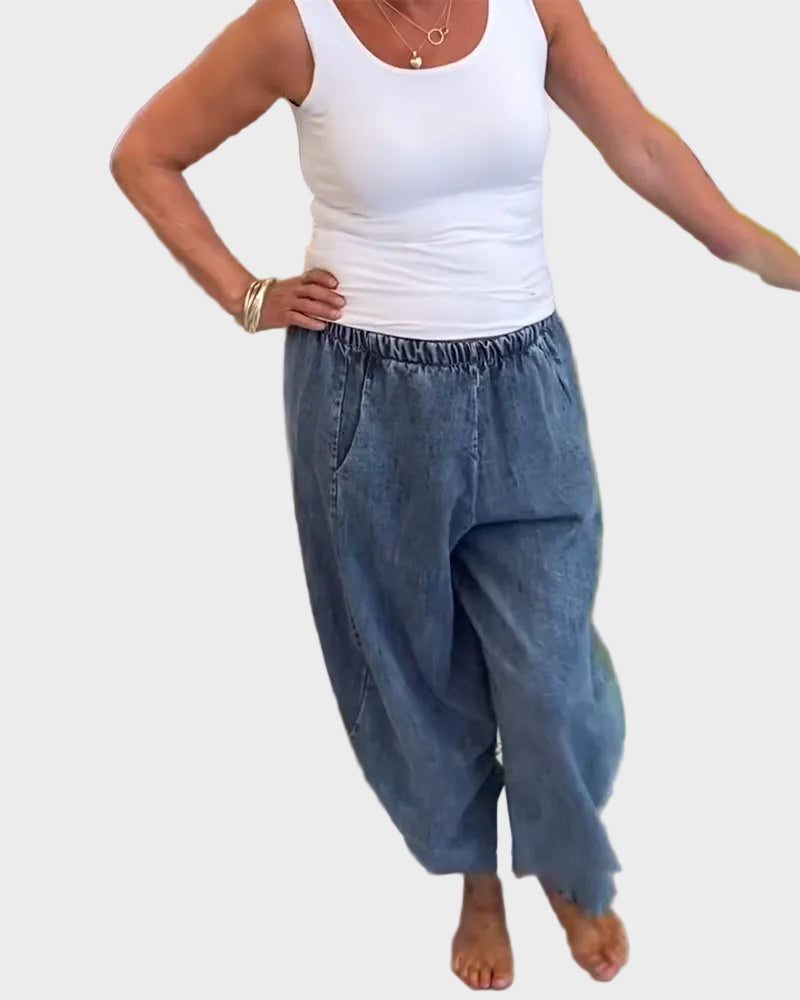 Gwen – Lockere Damenjeans mit elastischem Bund – Ansicht 3