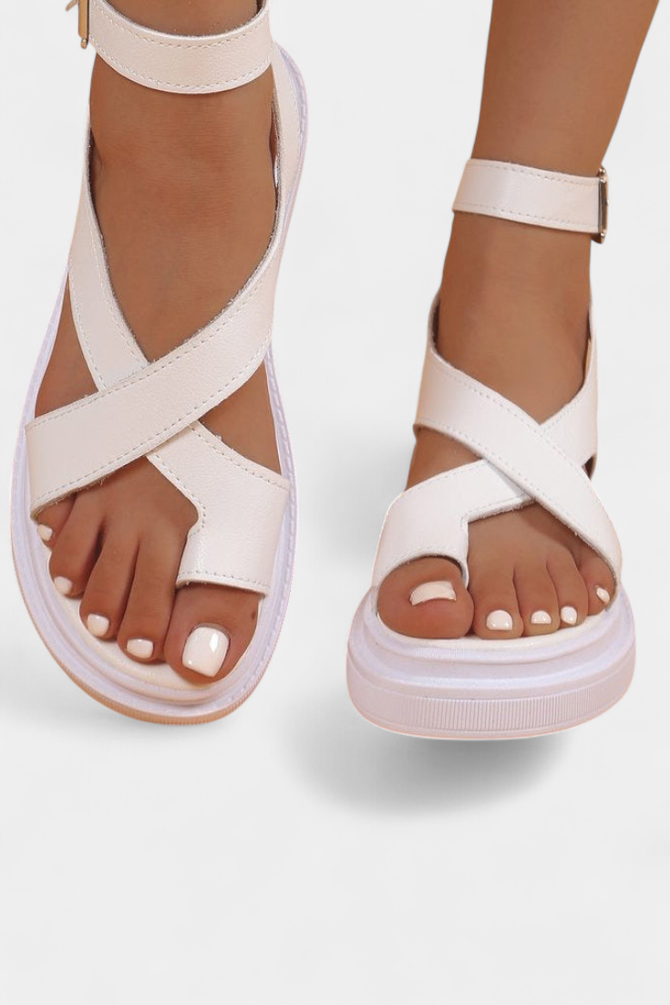 Damen-Plateausandalen Estela mit gekreuzten Riemen