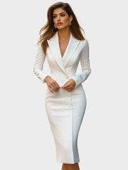 Camille – Tailliertes Midi-Kleid im Blazer-Stil – Ansicht 2