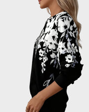 Ester – Bedrucktes Damen-Sweatshirt mit halbem Reißverschluss – Ansicht 2