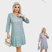 Jennie – Plisseekleid mit Karomuster in A-Linie – Ansicht 5