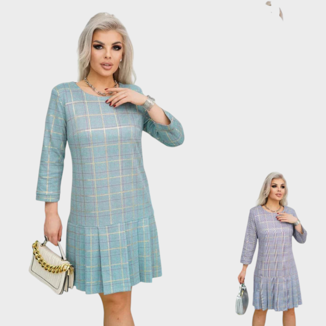 Jennie – Plisseekleid mit Karomuster in A-Linie – Ansicht 5