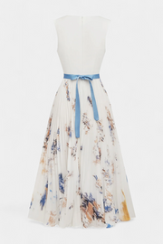 Elise – Ärmelloses plissiertes Midikleid für Damen mit Blumenmuster – Ansicht 4