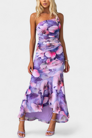 Abigail – Langärmeliges florales Damenkleid aus Blumen-Mesh