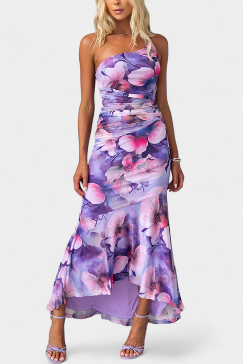 Γυναικείο μακρυμάνικο φλοράλ φόρεμα Abigail σε floral mesh