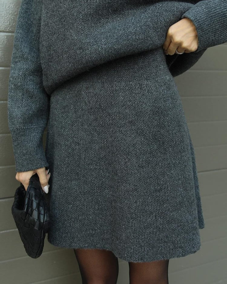 Lara – Gestricktes Herbstset für Damen mit Pullover und Rock – Ansicht 22