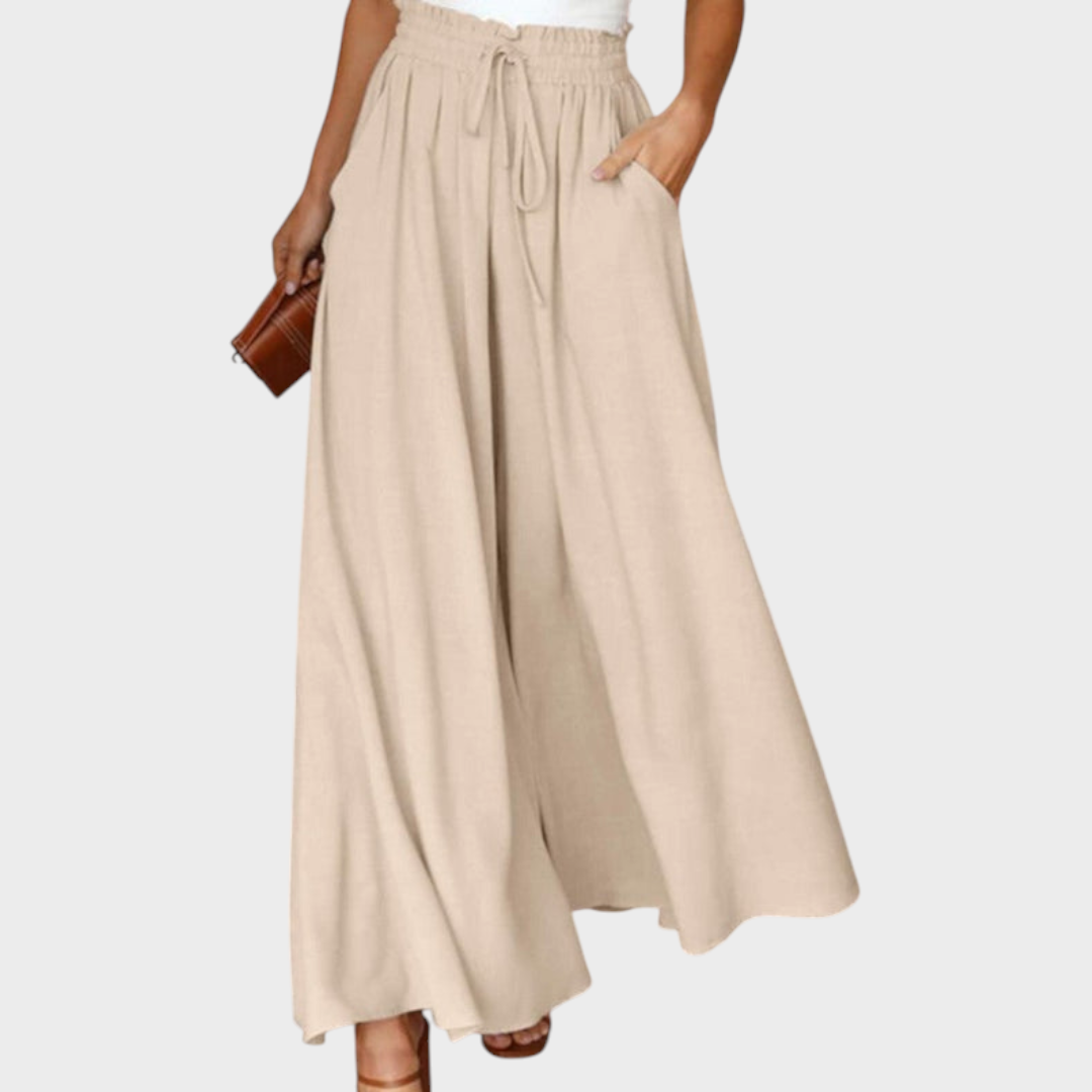 Tory | Coole Seidenhose mit hohem Bund und weitem Bein