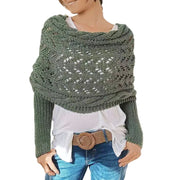 Maribel – Strickbluse-Schal für Damen mit Lochmuster und langen Ärmeln – Ansicht 9