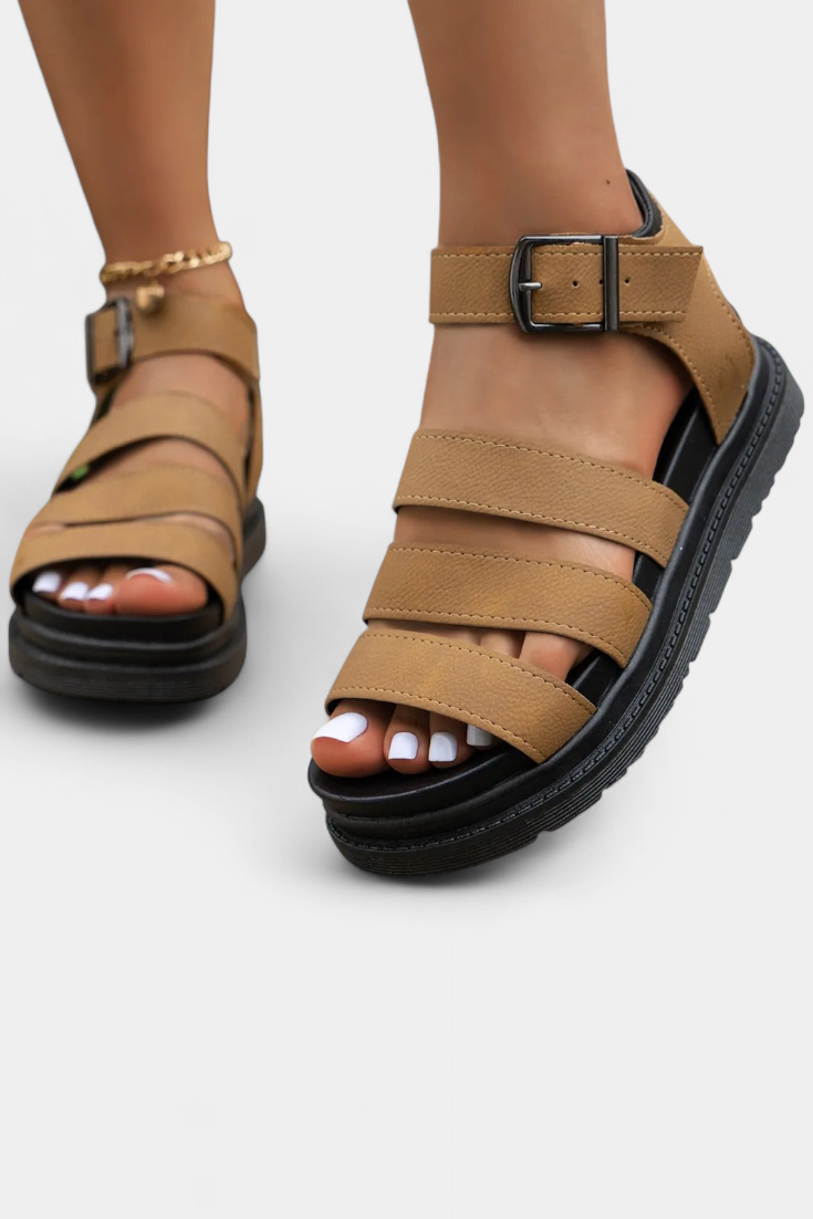 Damen-Plateausandalen Renee mit Riemen und Schnalle