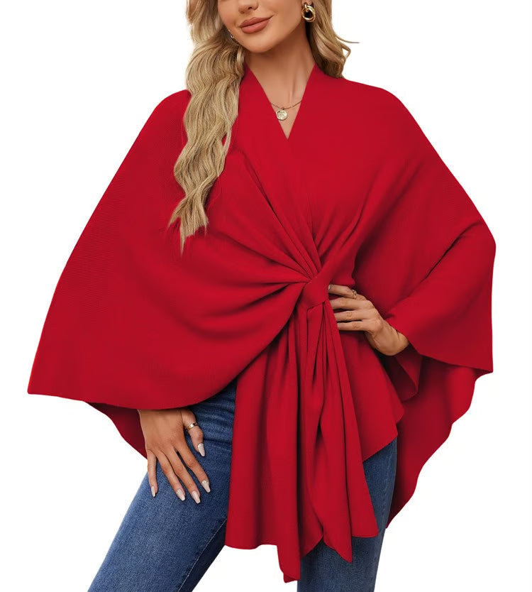 Maegan – Eleganter Poncho-Schal für Damen mit offenem Vorderteil – Ansicht 9