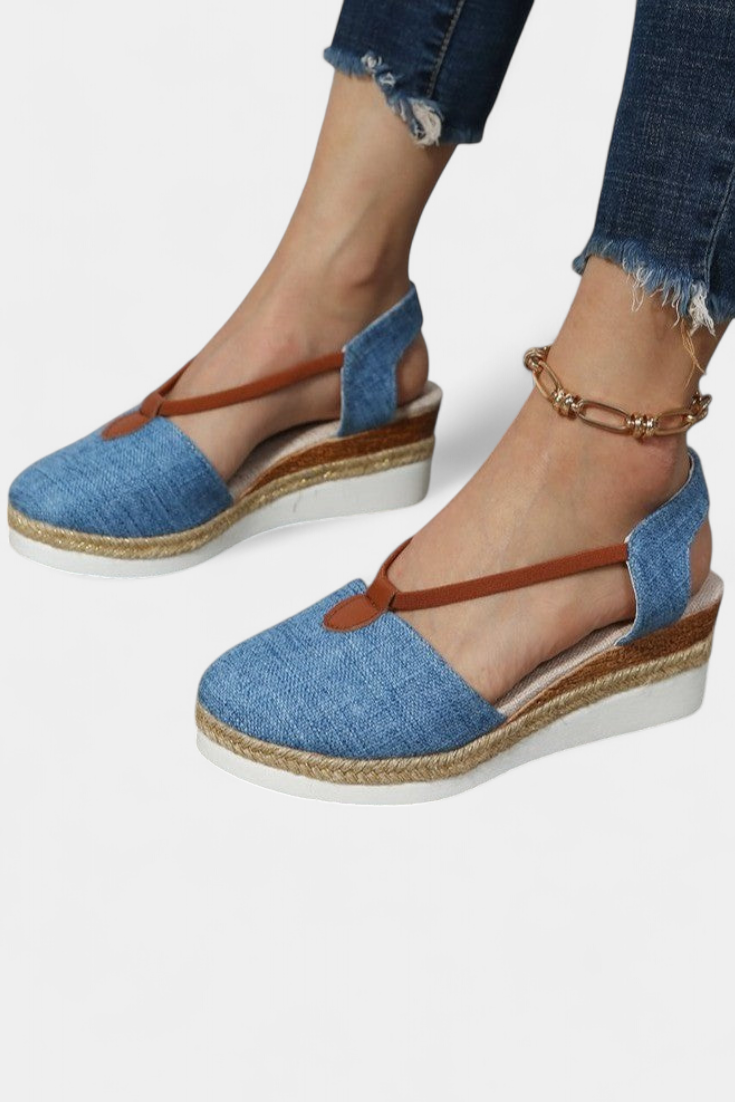 Damen-Sandalen Eunate mit Jute-Effekt und geschlossener Spitze – Ansicht 3
