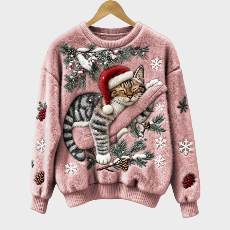 Wilma – Lässiger Damenpullover mit Katzenmotiv – Ansicht 6