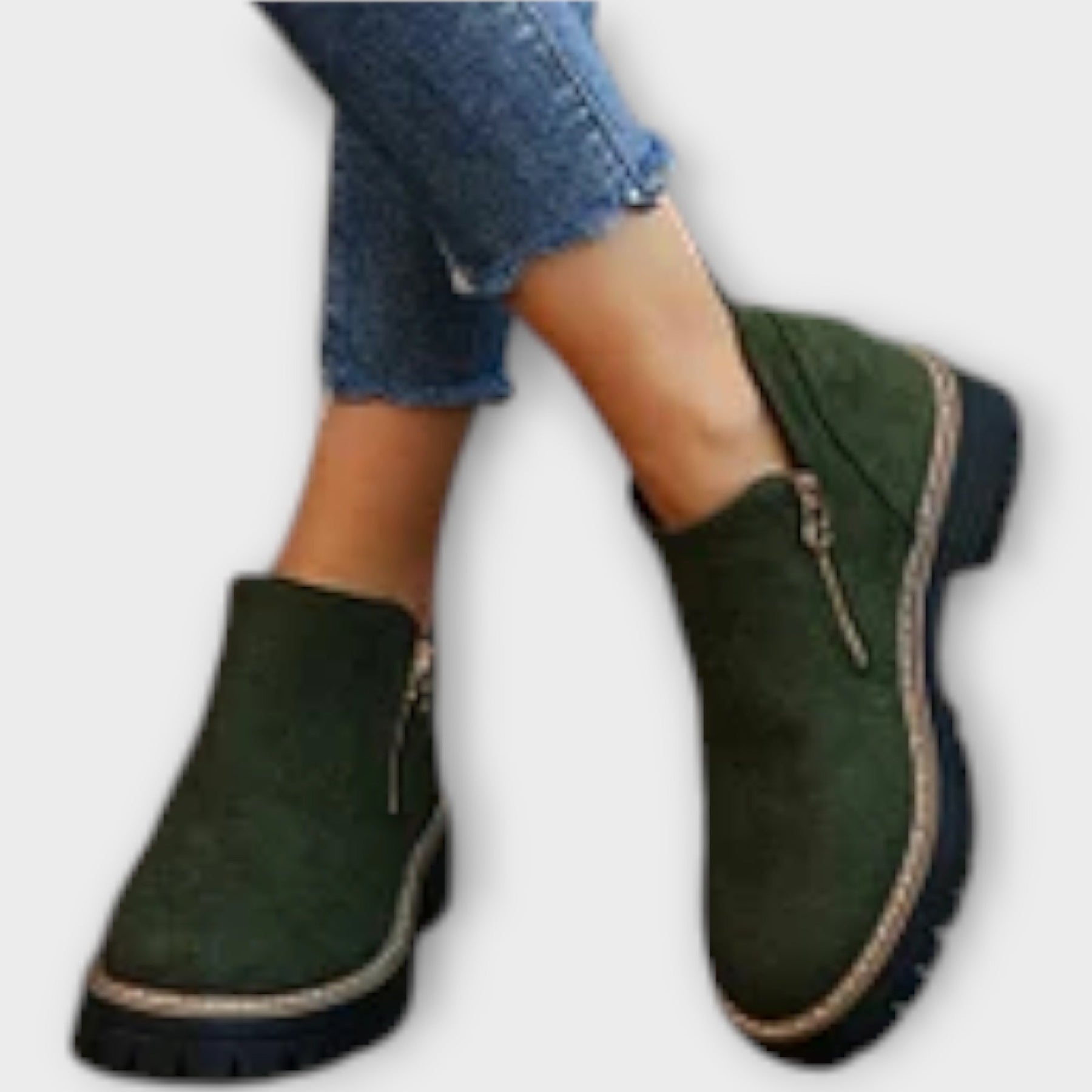 Elegante orthopädische Stiefeletten für Damen in einfarbigem Design – Ansicht 19