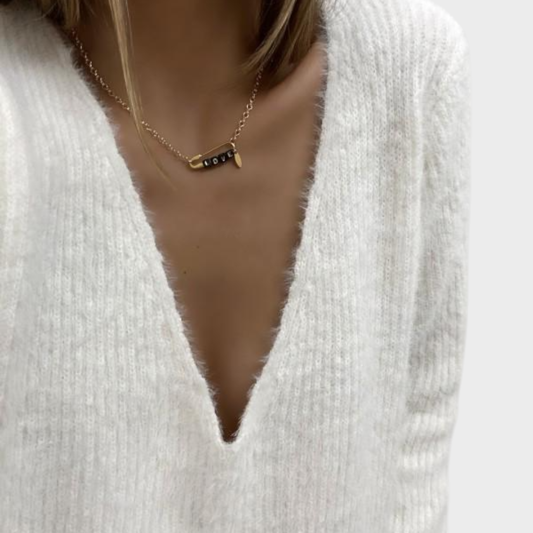 Myla – Weißer wendbarer Pullover für Damen – Ansicht 2