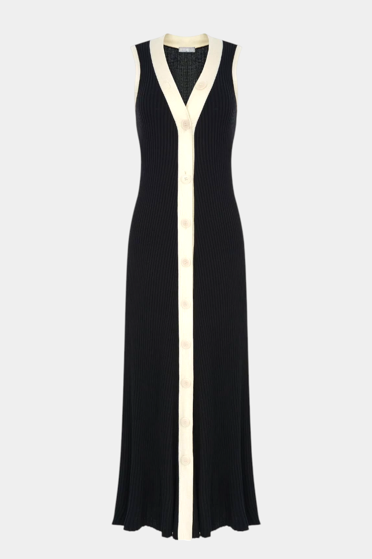 Brielle – Ärmelloses Strickkleid für Damen mit V-Ausschnitt – Ansicht 8