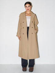 Warmer zweireihiger Damen-Trenchcoat