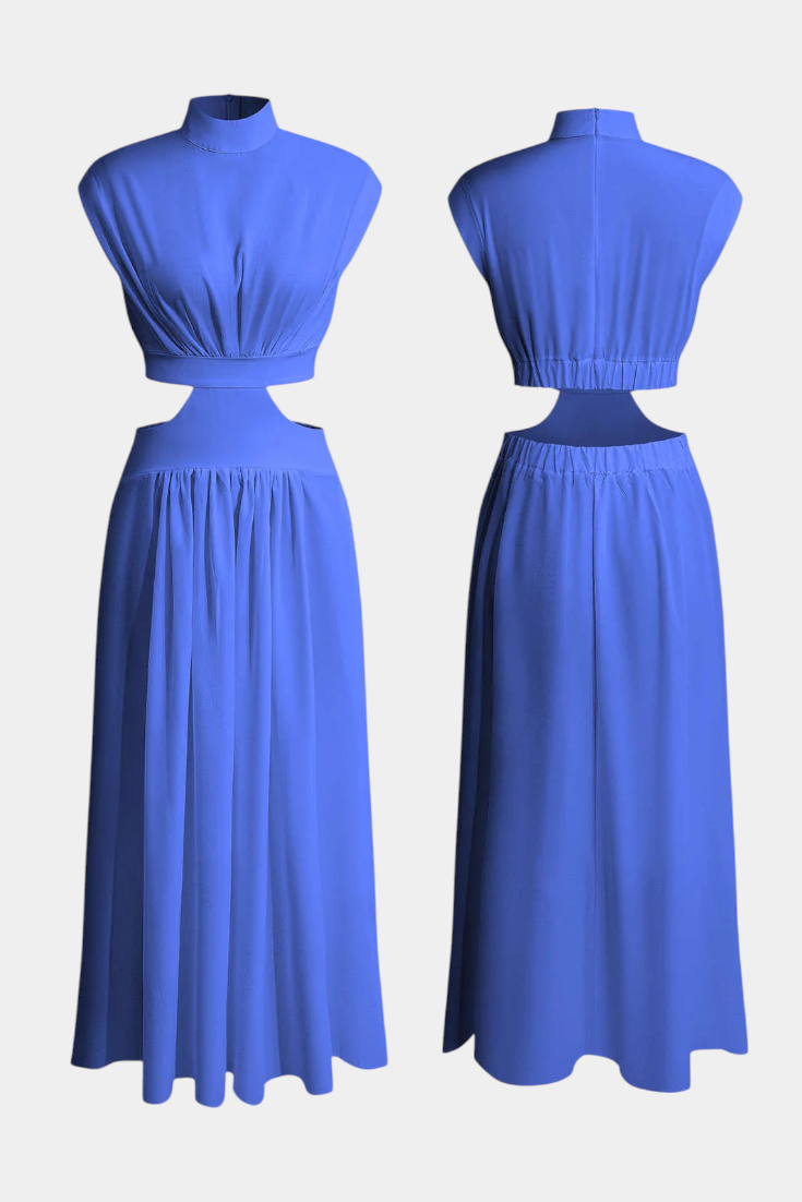 Jocelyn – Kleid-Set für Damen mit hohem Ausschnitt und Seitenschlitz – Ansicht 17