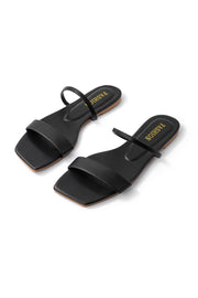 Klassische flache Damen-Sandalen mit eckiger Zehenpartie – Ansicht 2