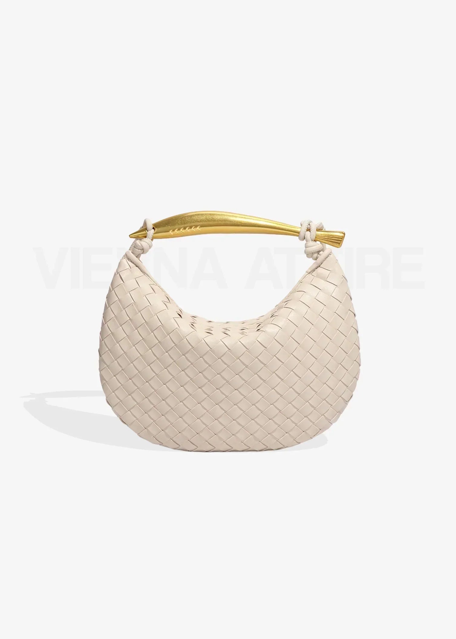 Alexandra – Gewebte Tasche mit goldenem Henkel