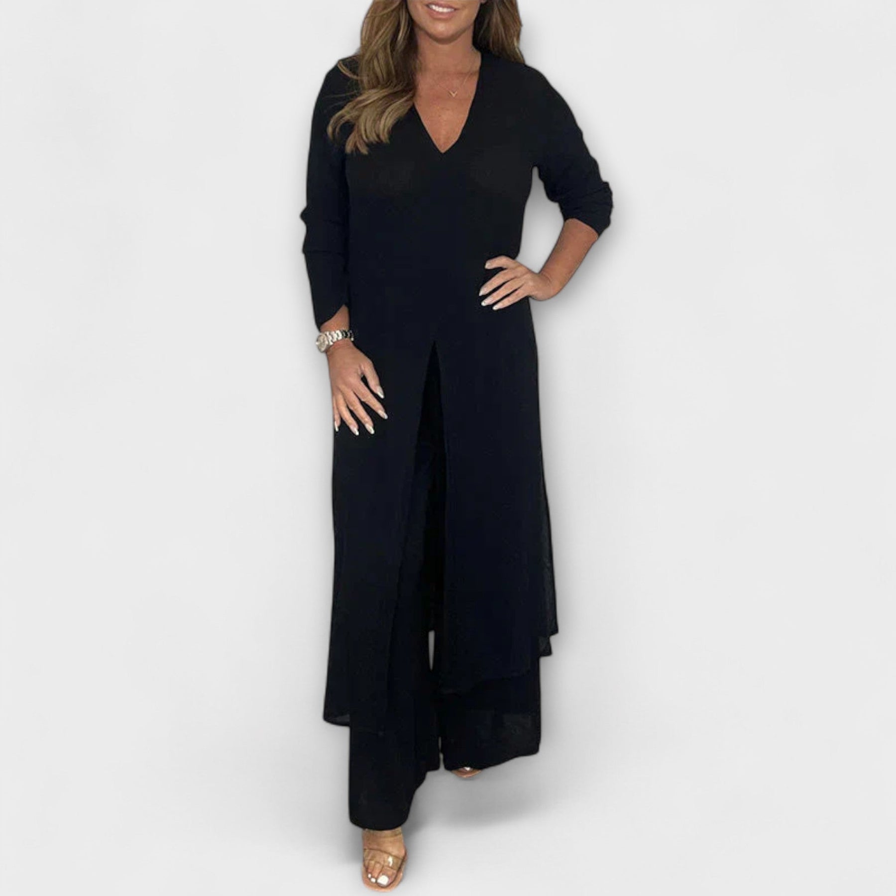 Elegantes dreiteiliges Damen-Set mit langer Tunika – Ansicht 6