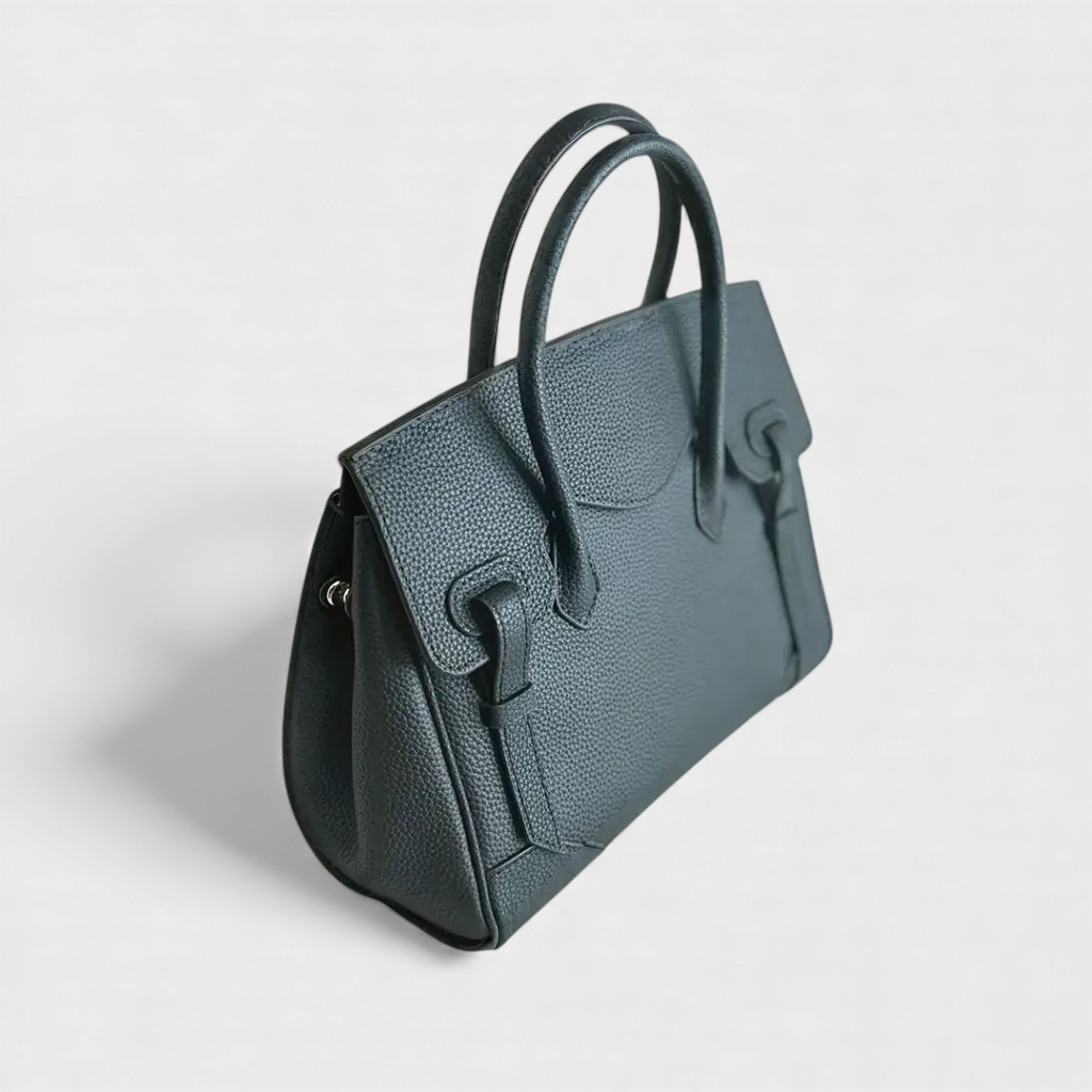 Petrina – Schwarze Ledertasche für Damen mit Schulterriemen – Ansicht 4