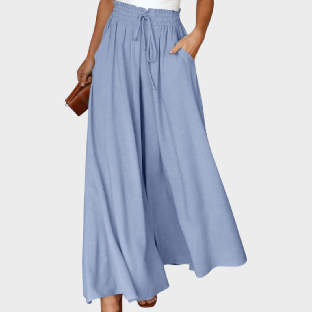 Tory | Coole Seidenhose mit hohem Bund und weitem Bein