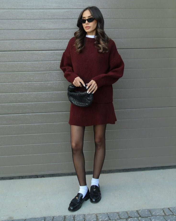 Lara – Gestricktes Herbstset für Damen mit Pullover und Rock – Ansicht 3