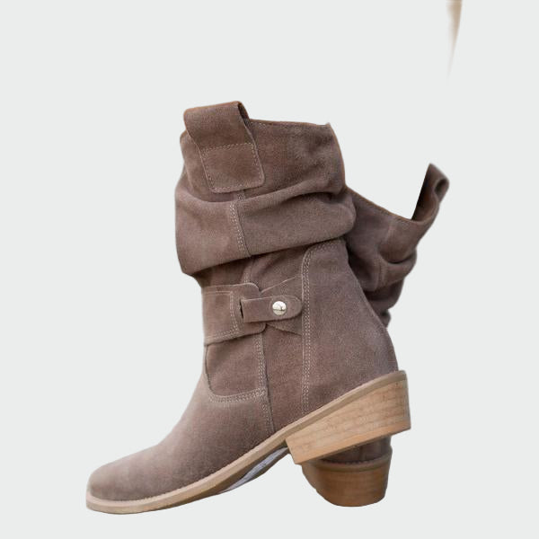 Zeitlose Boho-Wildlederstiefeletten für Damen – Ansicht 3