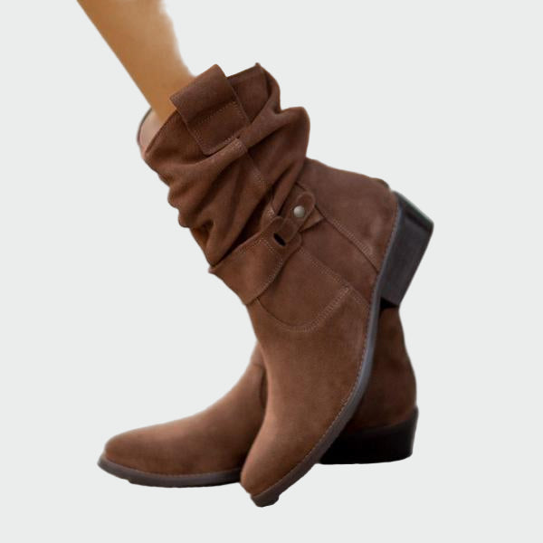 Zeitlose Boho-Wildlederstiefeletten für Damen – Ansicht 4