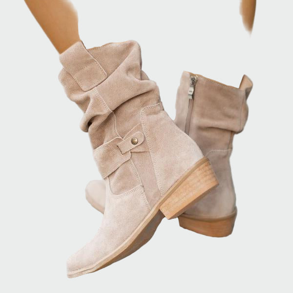 Zeitlose Boho-Wildlederstiefeletten für Damen – Ansicht 2